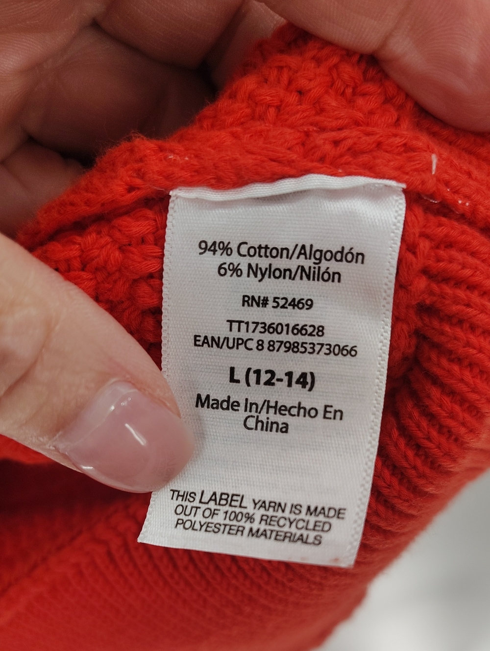 Time & Tru Sweater Large Orange Gold Buttons Cropped Thick Fabric Long Sleeve - Picture 6 of 7